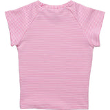 Raspberry Stripe  SS Rash Top