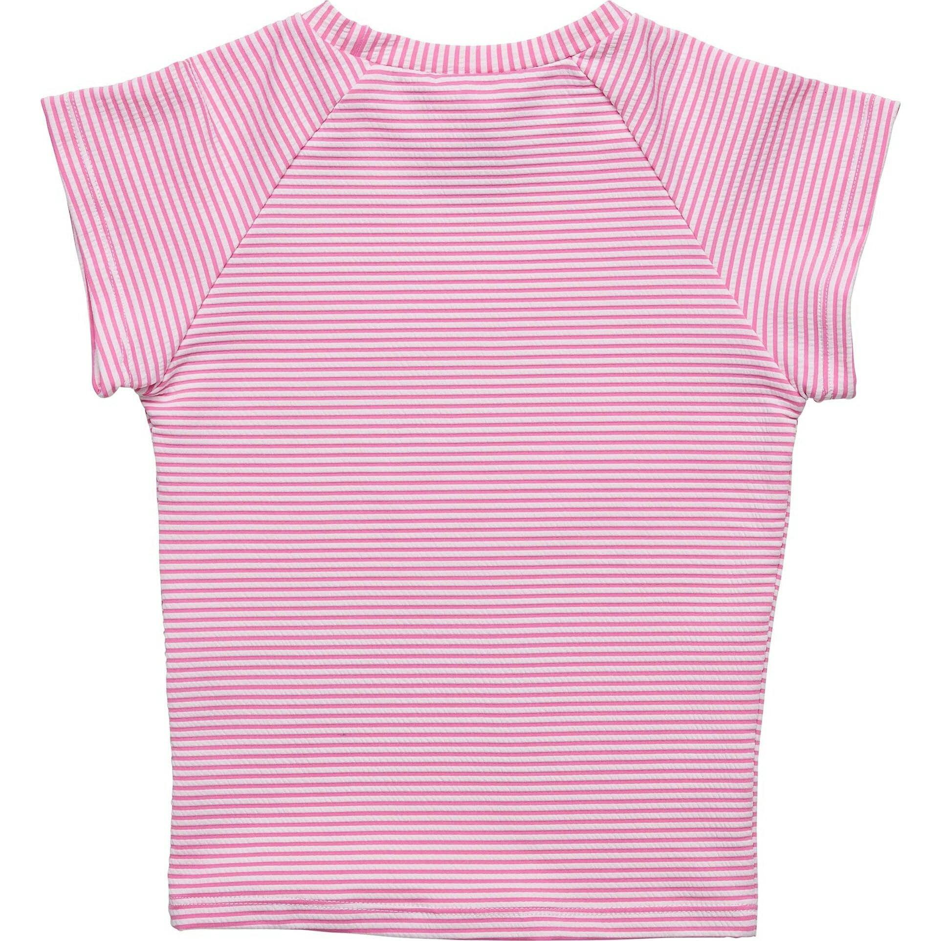 Raspberry Stripe  SS Rash Top