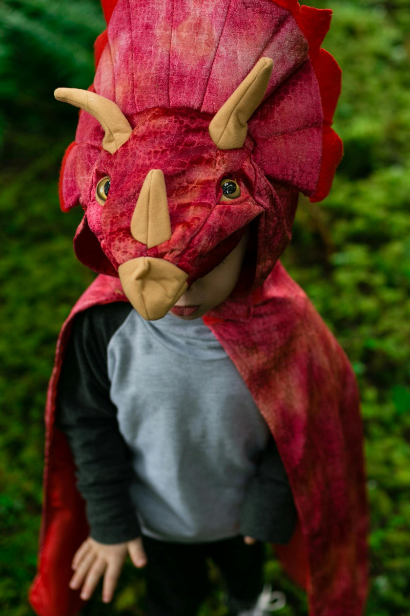 Triceratops Hooded Cape Size 4-5