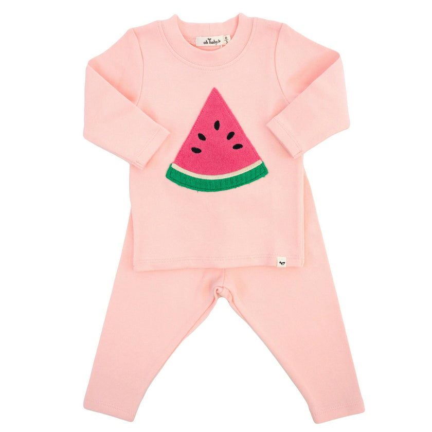 Watermelon Terry Applique Two Piece Set