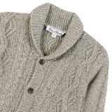 Shawl Collar Cable Knit Button-Down Cardigan