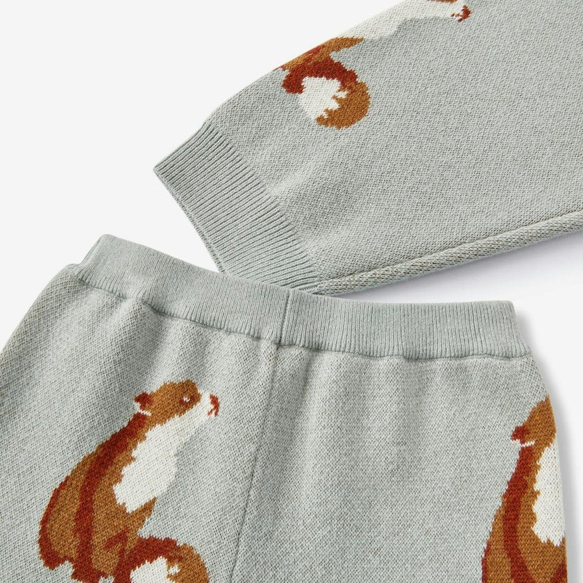 Knitted Birdseye Jacquard Sweatpants