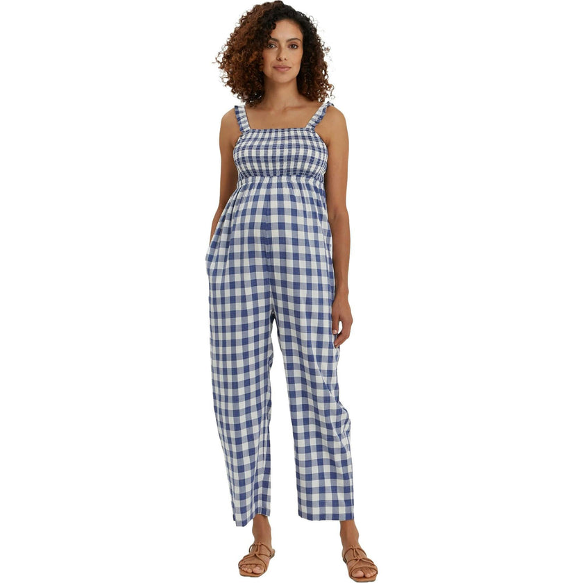 Women's Maternity Marais Smocked Bust Sleeveless Strap Jumpsuit