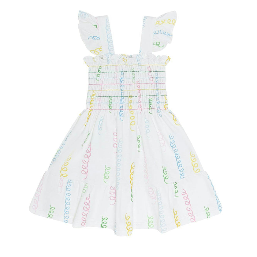 Spirals&nbsp;Print Gathered Dress
