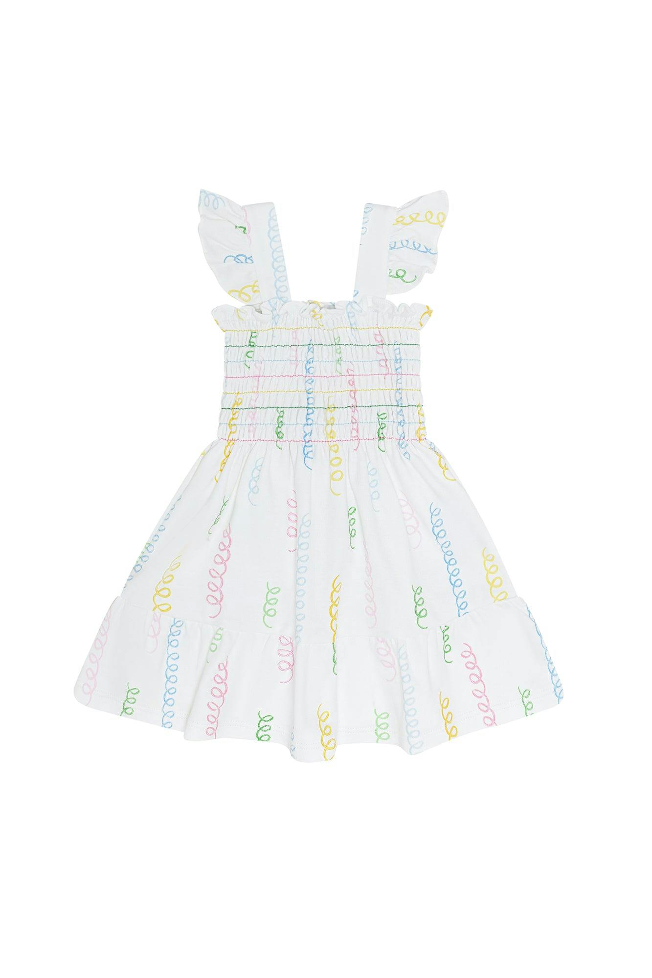 Spirals&nbsp;Print Gathered Dress