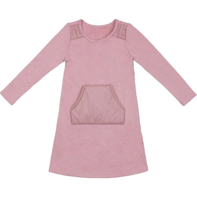Puffed Pocket Long Sleeve Dress