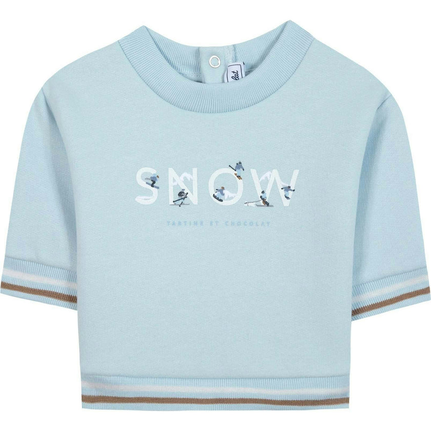 TARTINE ET CHOCOLAT SNOW BABY SWEATSHIRT - GLACIER