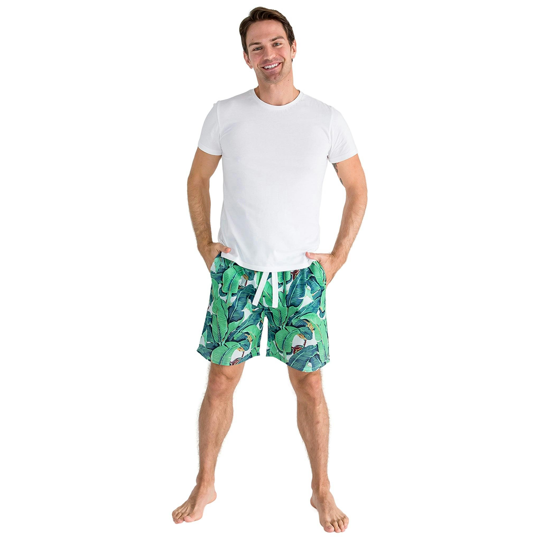 Men's Martinique® Green Banana Leaf Sleep Shorts