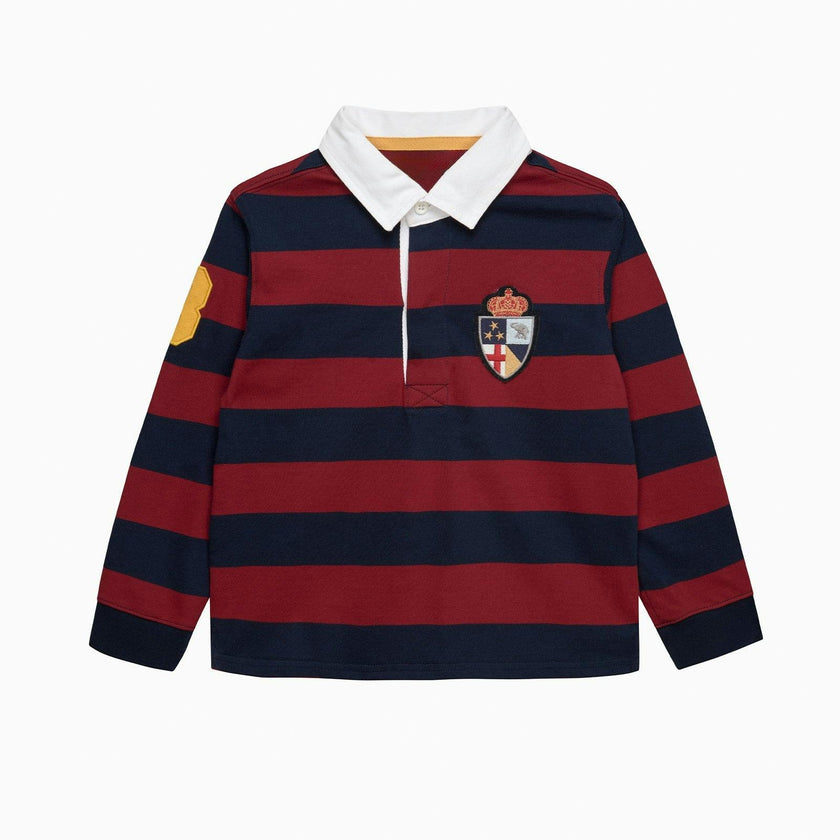 Nicholas Rugby Shirt in Red/Navy Stripe