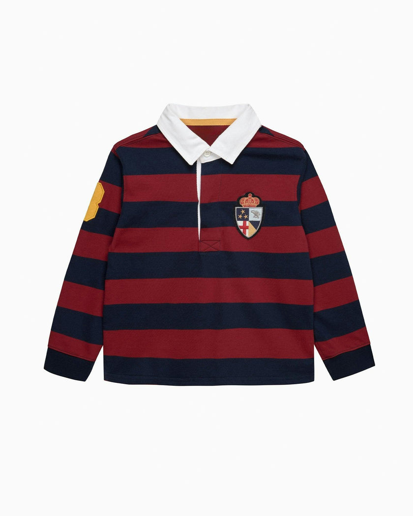 Nicholas Rugby Shirt in Red/Navy Stripe
