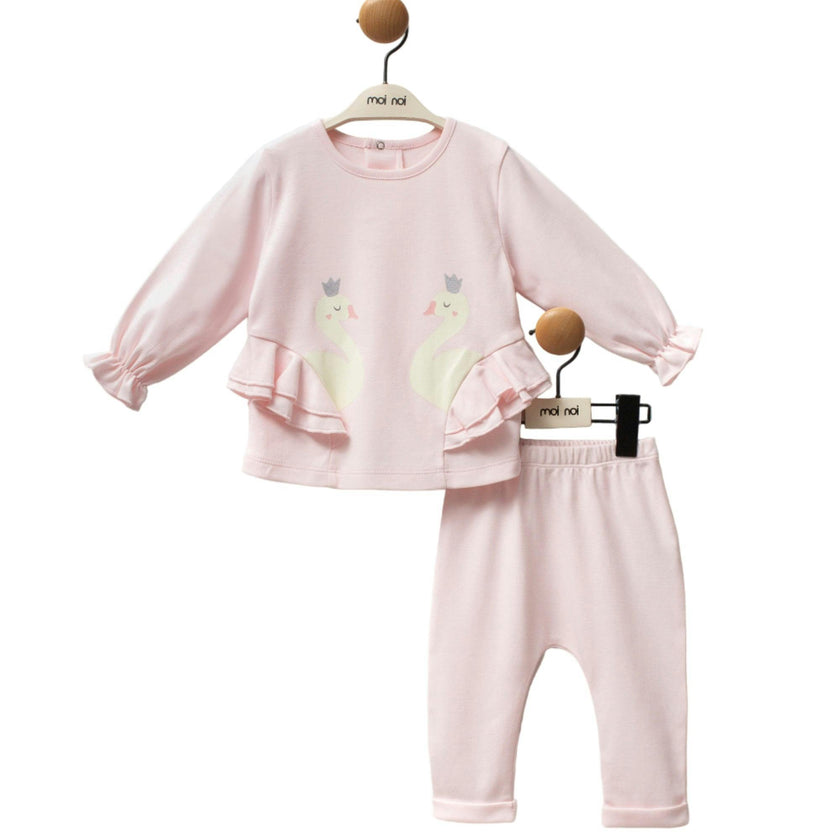 Pink Swan Ruffle Outfit Set
