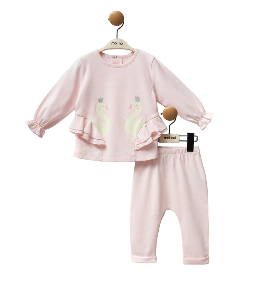 Pink Swan Ruffle Outfit Set