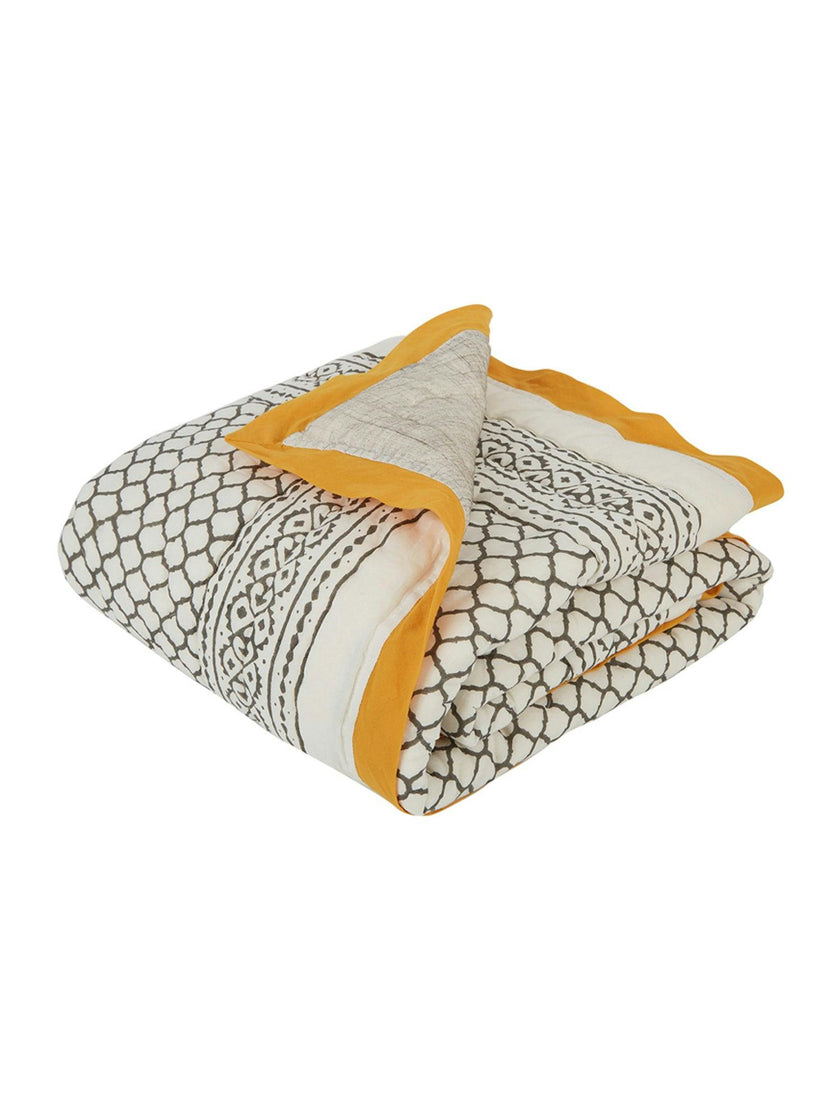Block-Printed Cotton Crib Quilt