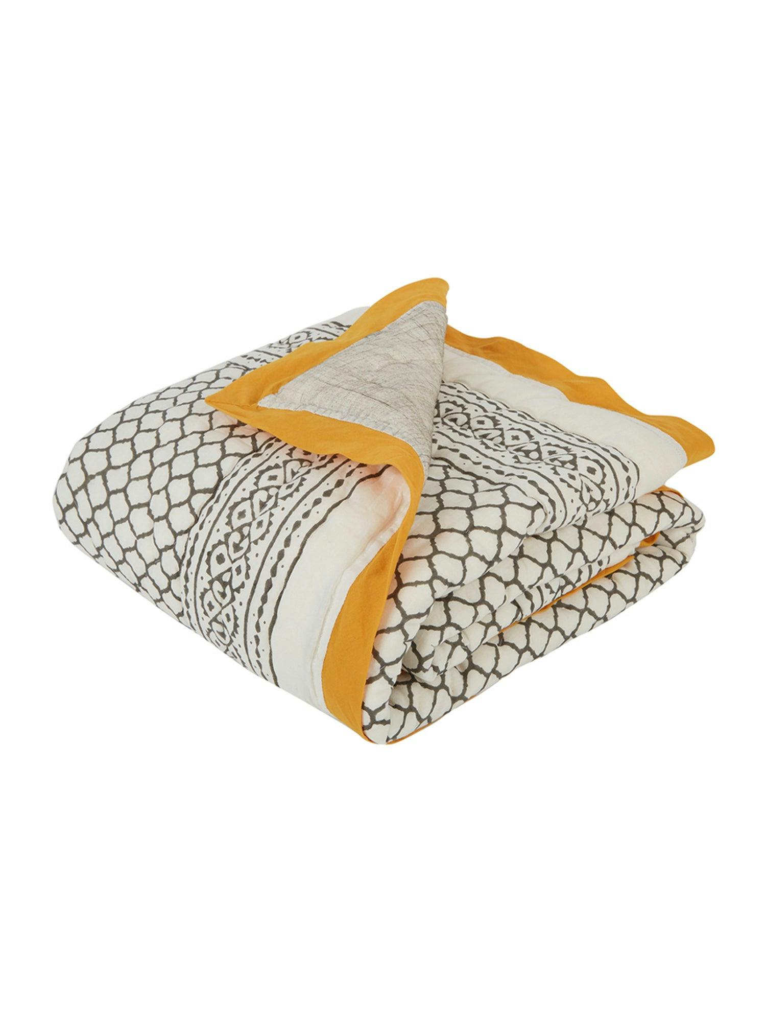 Block-Printed Cotton Crib Quilt