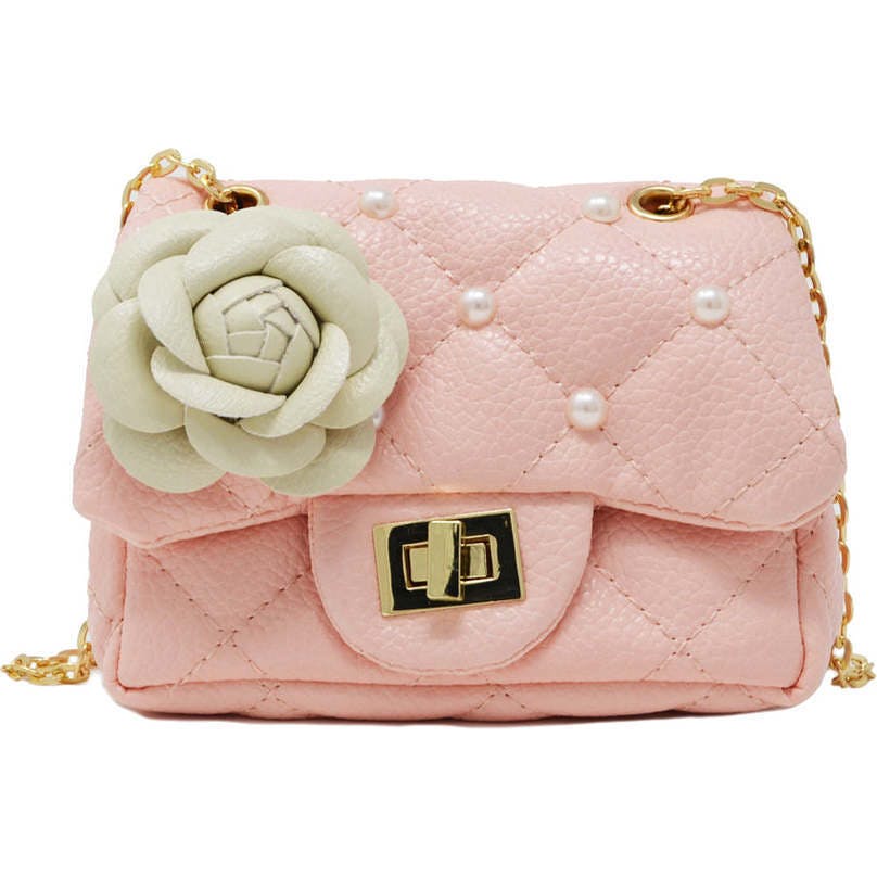 Classic Quilted Flower Pearl Handbag