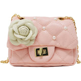 Classic Quilted Flower Pearl Handbag