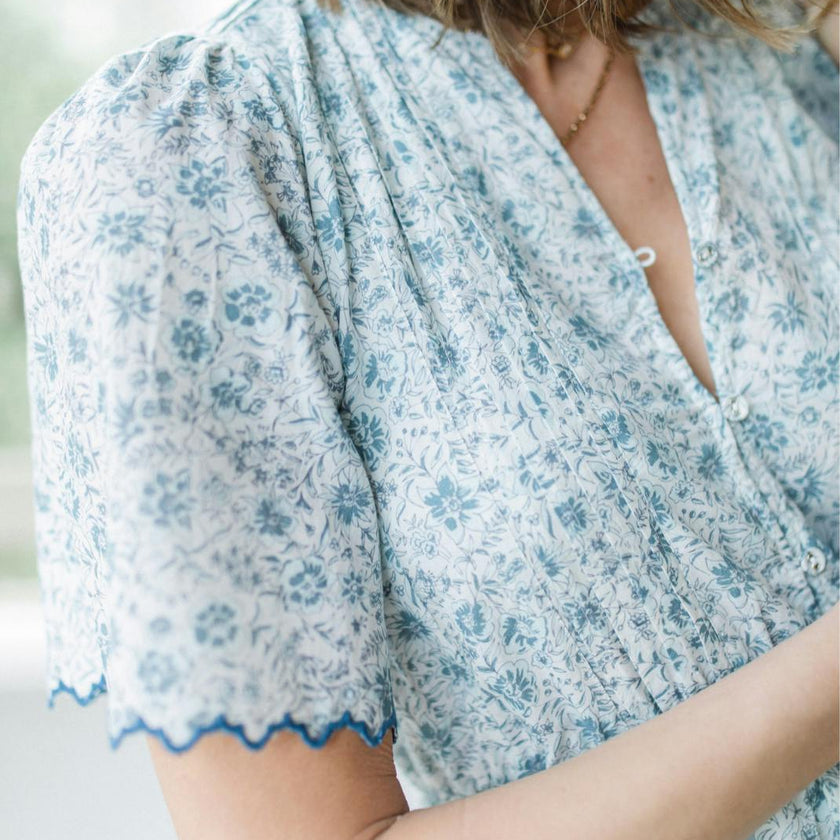 Lindsay Dress in Floral Blues