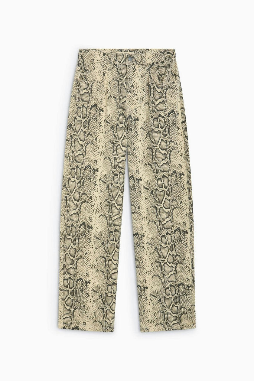 TNS Denim Woman Barrel Trouser Snake Print