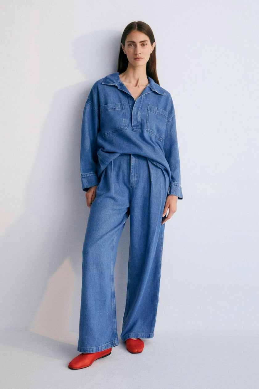 Micenas Woman Pant Mid Blue Denim