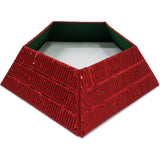 Hand Beaded Adjustable Christmas Tree Collar - Red Sequins