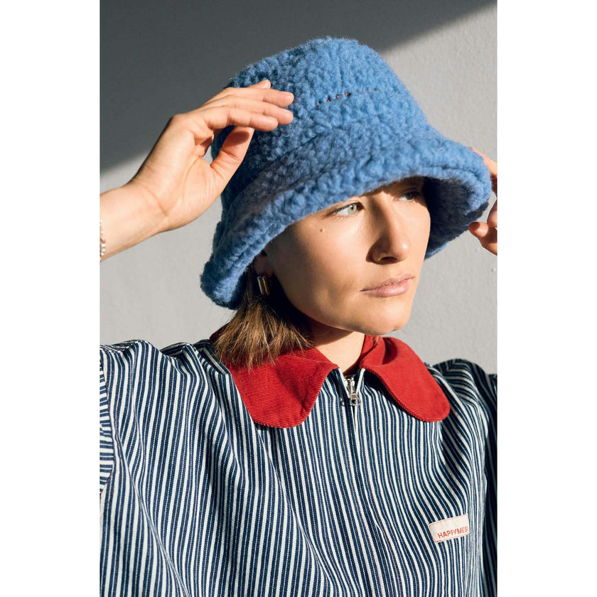 adult merino wool bucket hat - ice blue