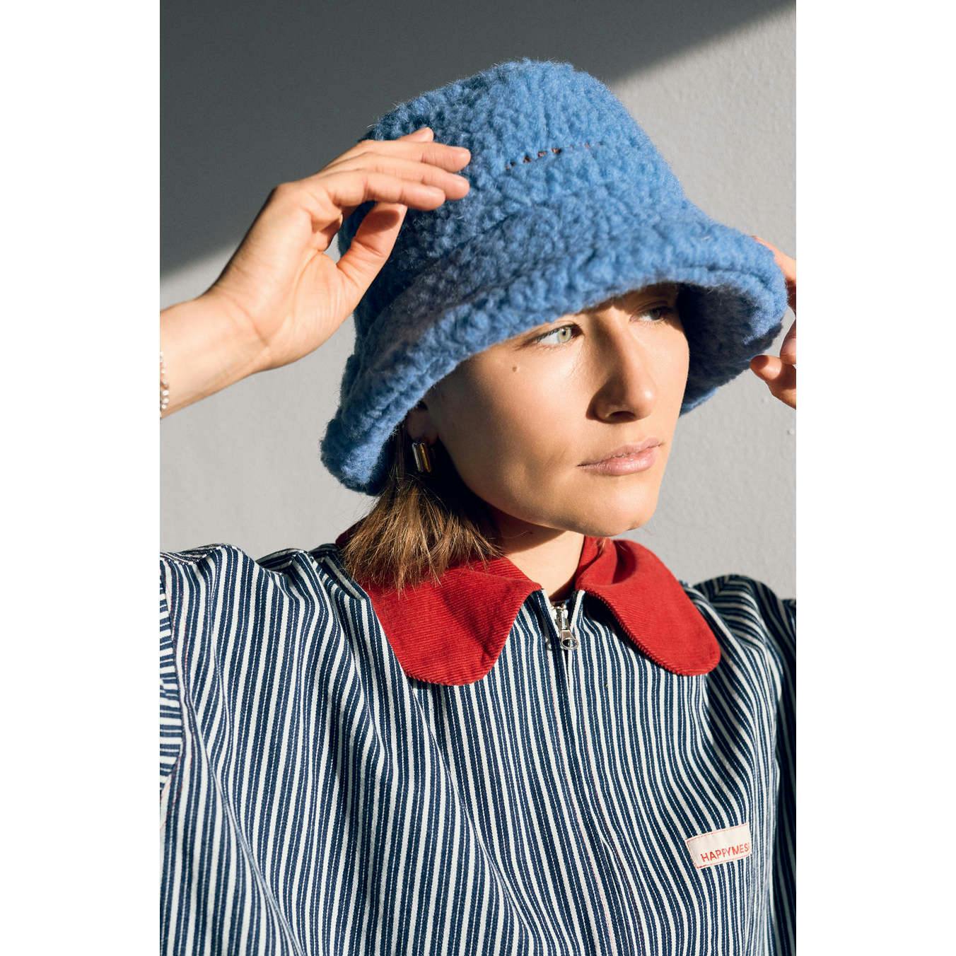 adult merino wool bucket hat - ice blue