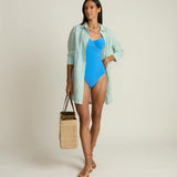 women's tamarin stripe long sleeve button down shirt dress