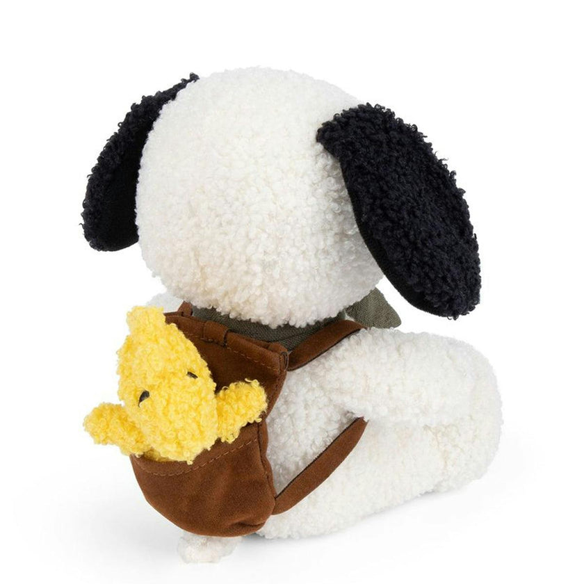 Plush Peanuts Snoopy With Woodstock In Backpack 8"