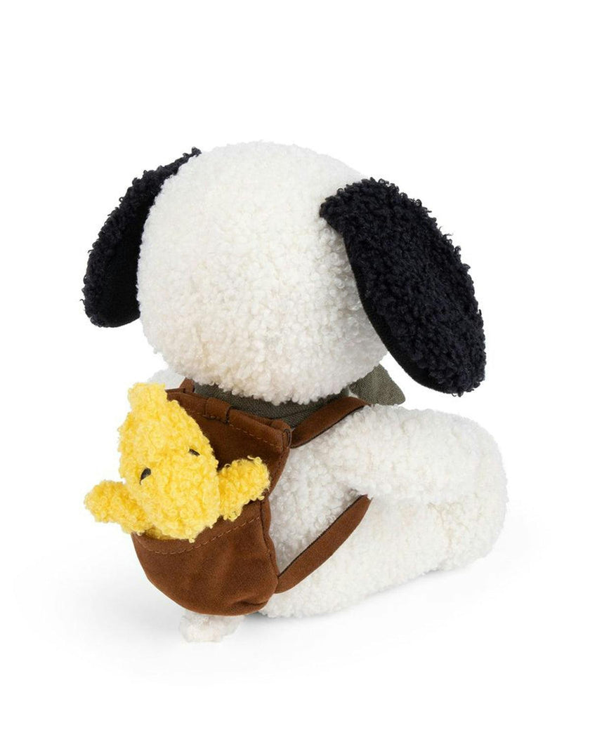 Plush Peanuts Snoopy With Woodstock In Backpack 8"