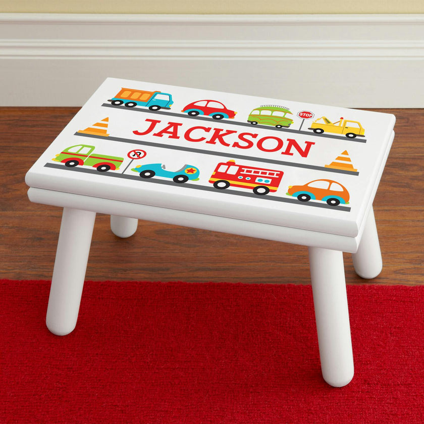 Vroom Vroom Step Stool | White