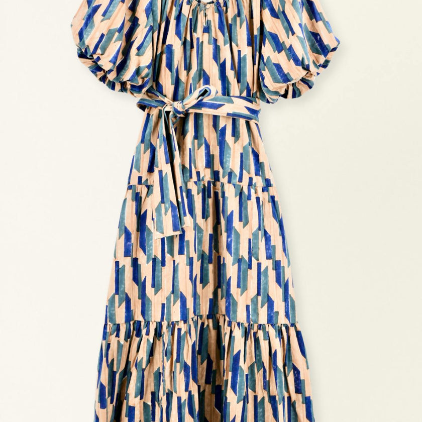 Capri Dress in Cerulean Rainfall