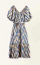 Capri Dress in Cerulean Rainfall