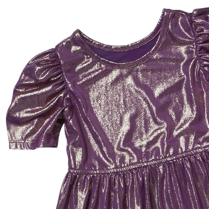 Girls Lame Laurie Dress - Deep Purple