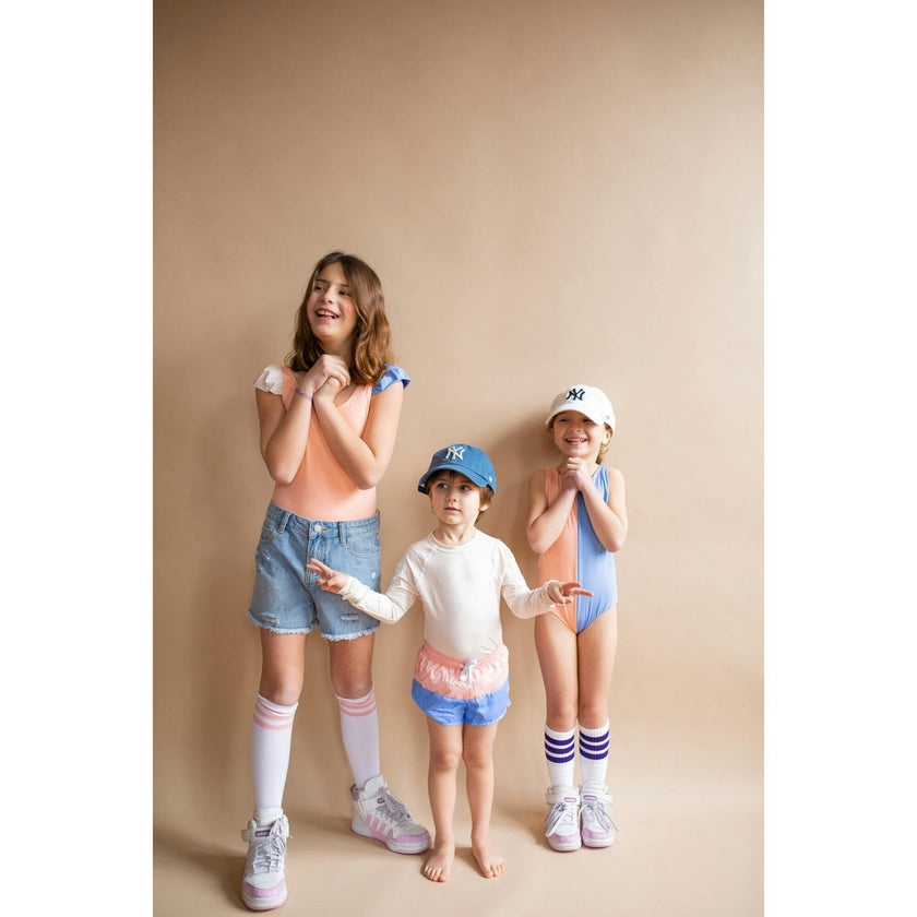 The West Village High Neck One-Piece Swimsuit, Salmon Sky