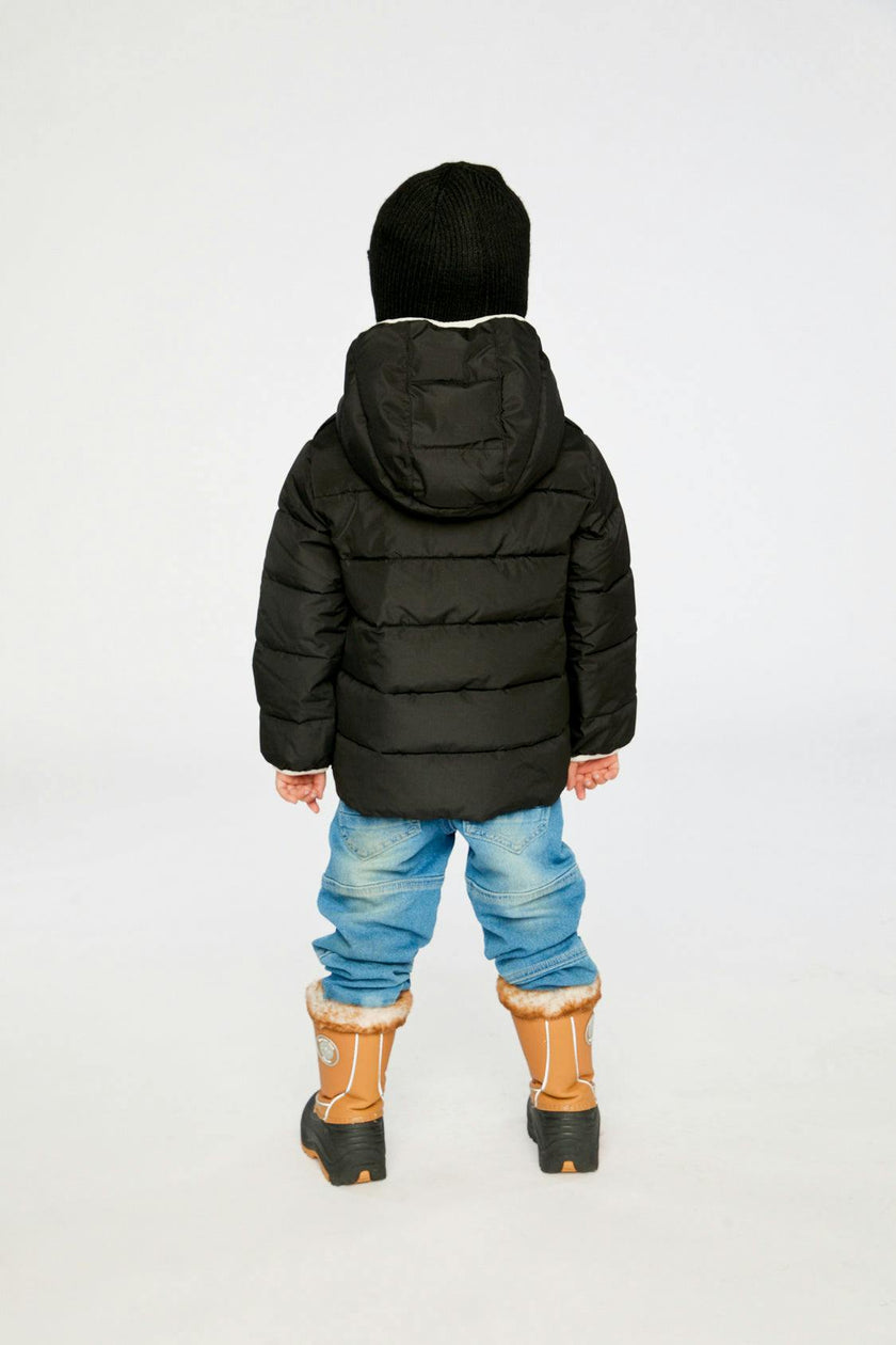 Winter Jacket Adapted For Car Seats Black