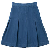 Denim Pleated Skirt