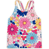 Cross Back Tankini Top, Pink