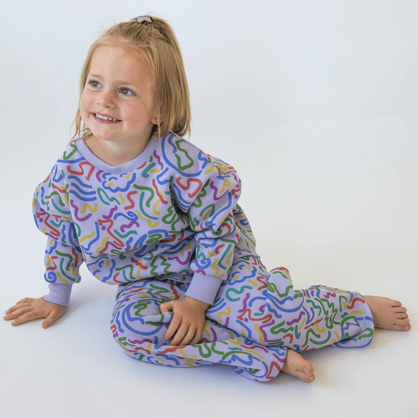 Riley Printed Long Sleeve Fleece Top