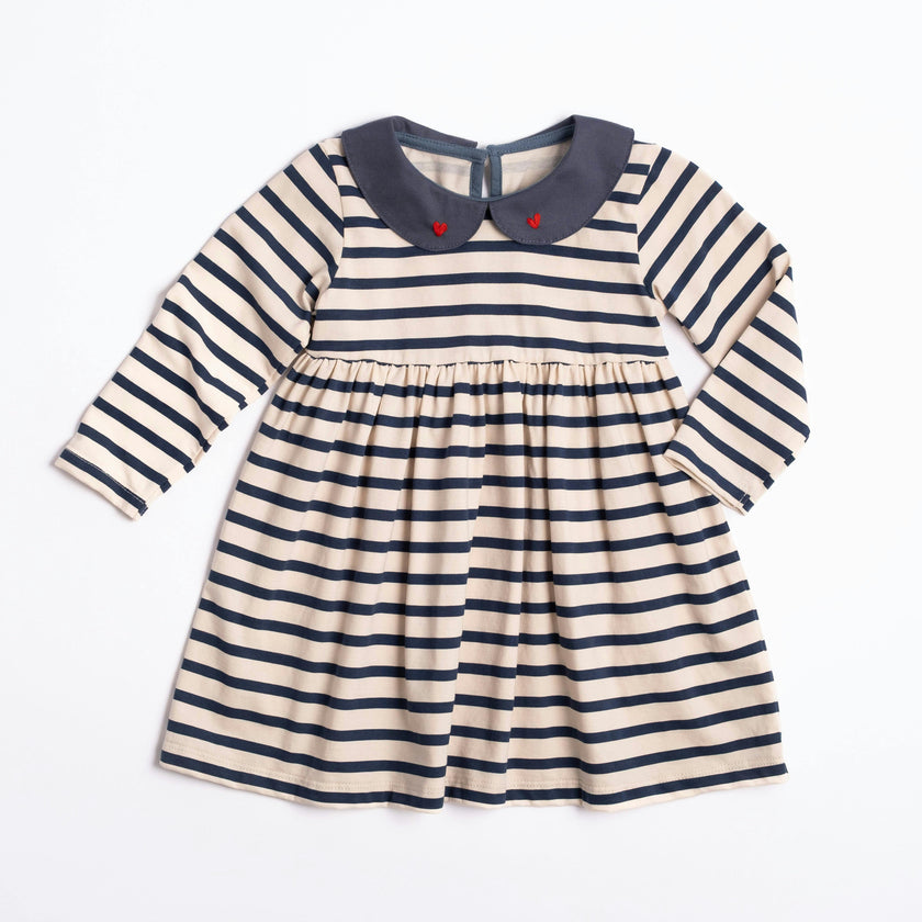Marina Dress in Navy Stripe