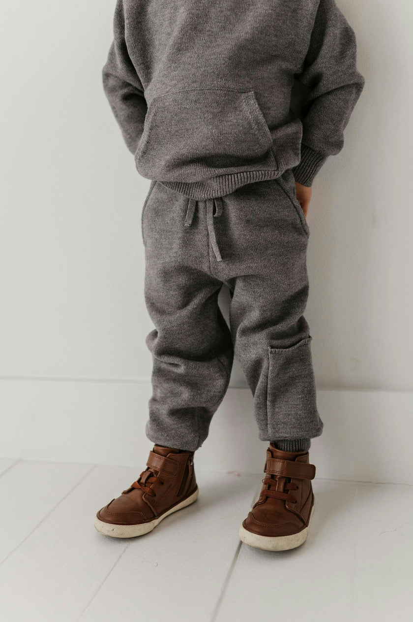 Boys Knit Set in Heather Mid Gray