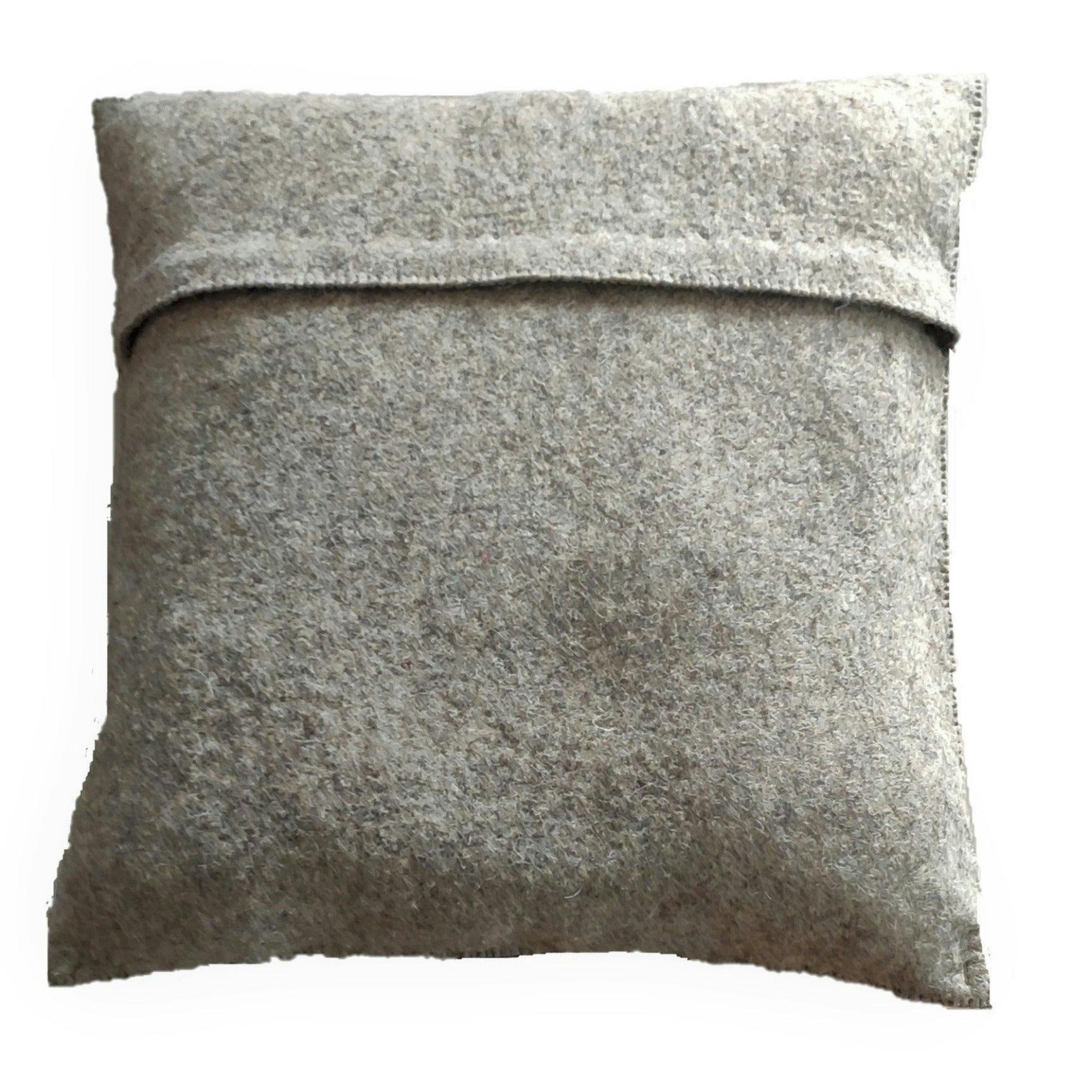 Hand Felted Wool Christmas Pillow Cover - Cream Tree Gray - 20
