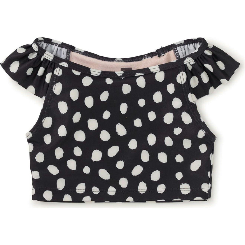 Ruffle Sleeve Tankini Swim Top, Multi