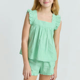 girls gustavia gingham ruffle top and short set