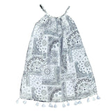 Mini Chantal Girls' Dress Patchwork Bandana, White
