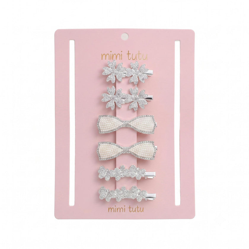 Crystal Petal Hair Pin Trio