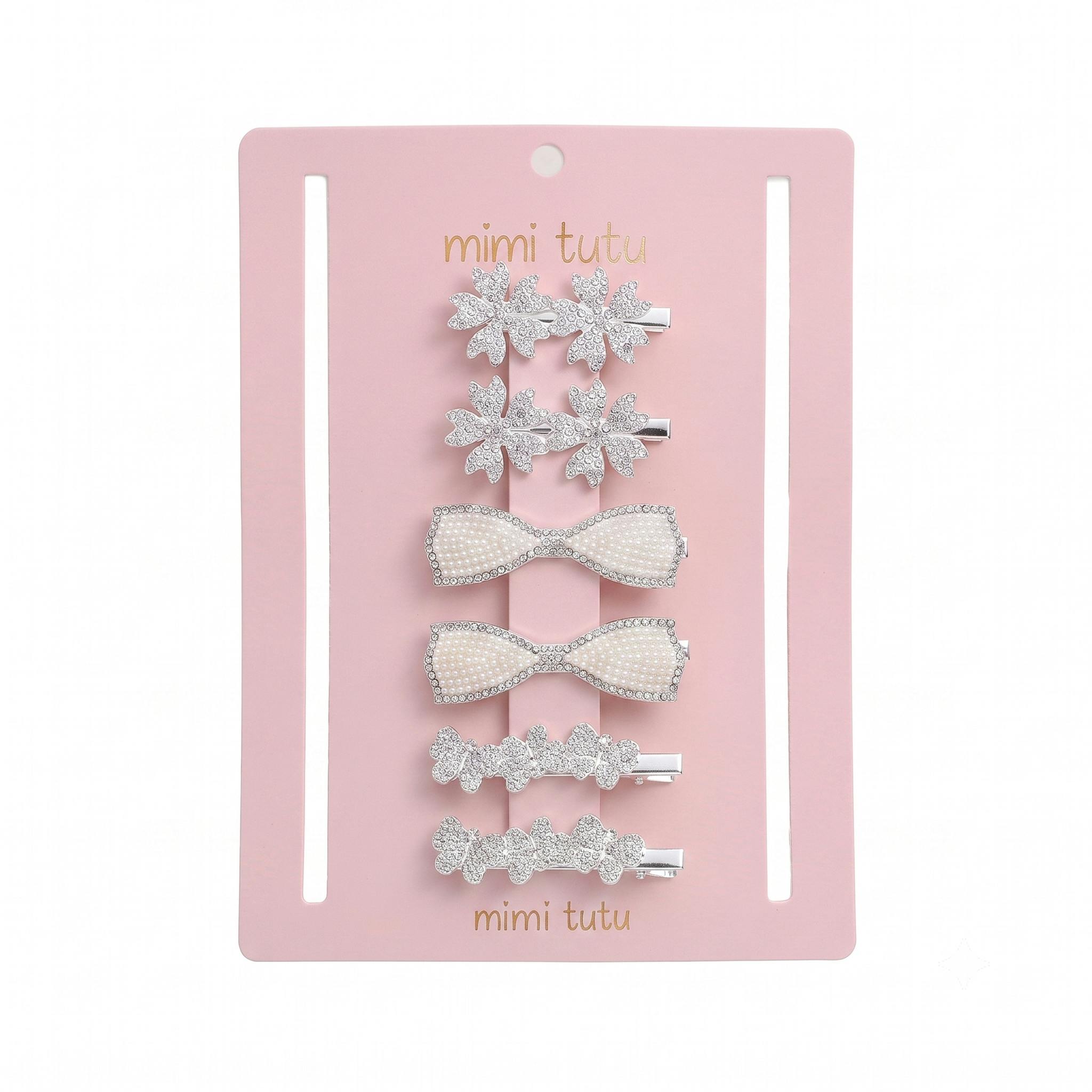 Crystal Petal Hair Pin Trio