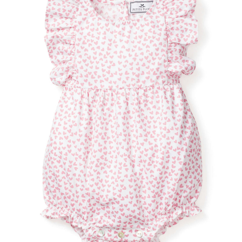 Baby's Twill Ruffled Romper in Sweethearts