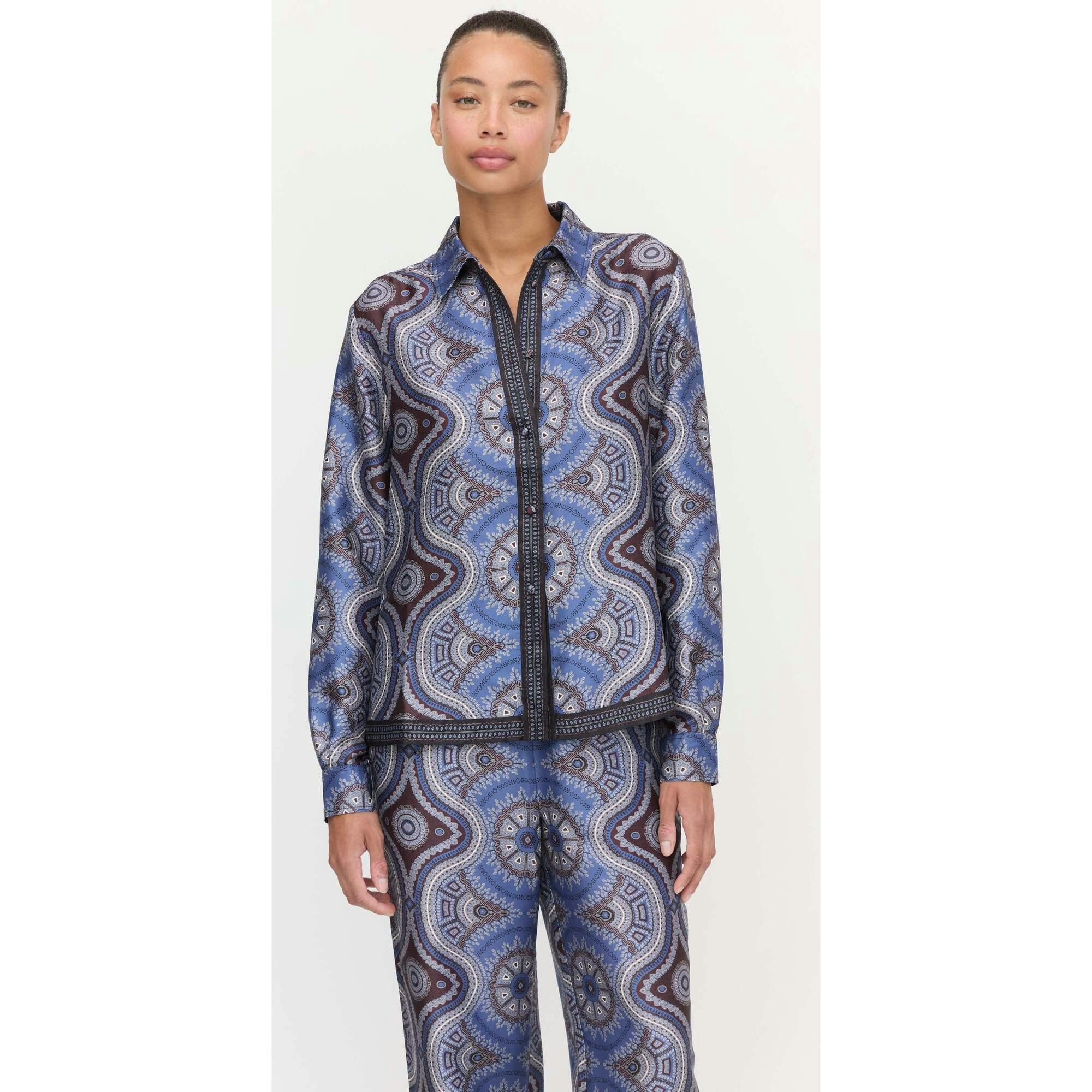 The Liv Top - Brown Cobalt Medallion
