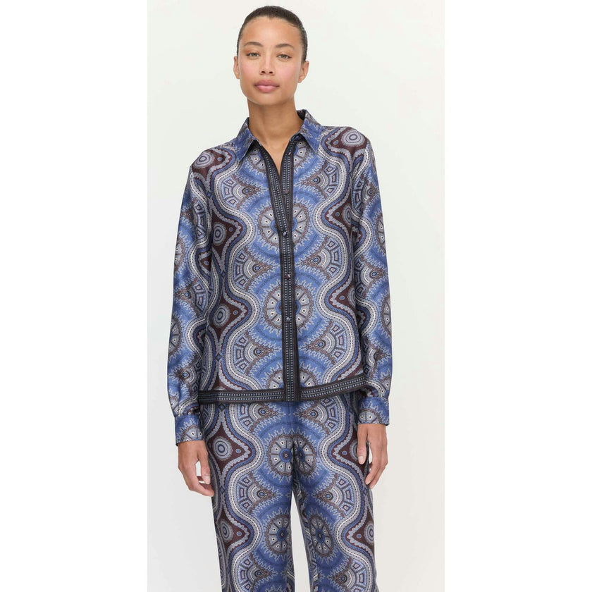 The Liv Top - Brown Cobalt Medallion