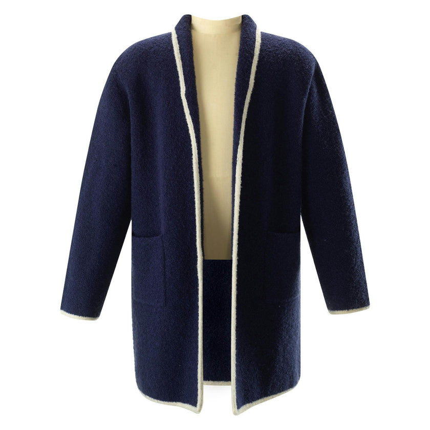 Navy Boucle Sparkle Jacket